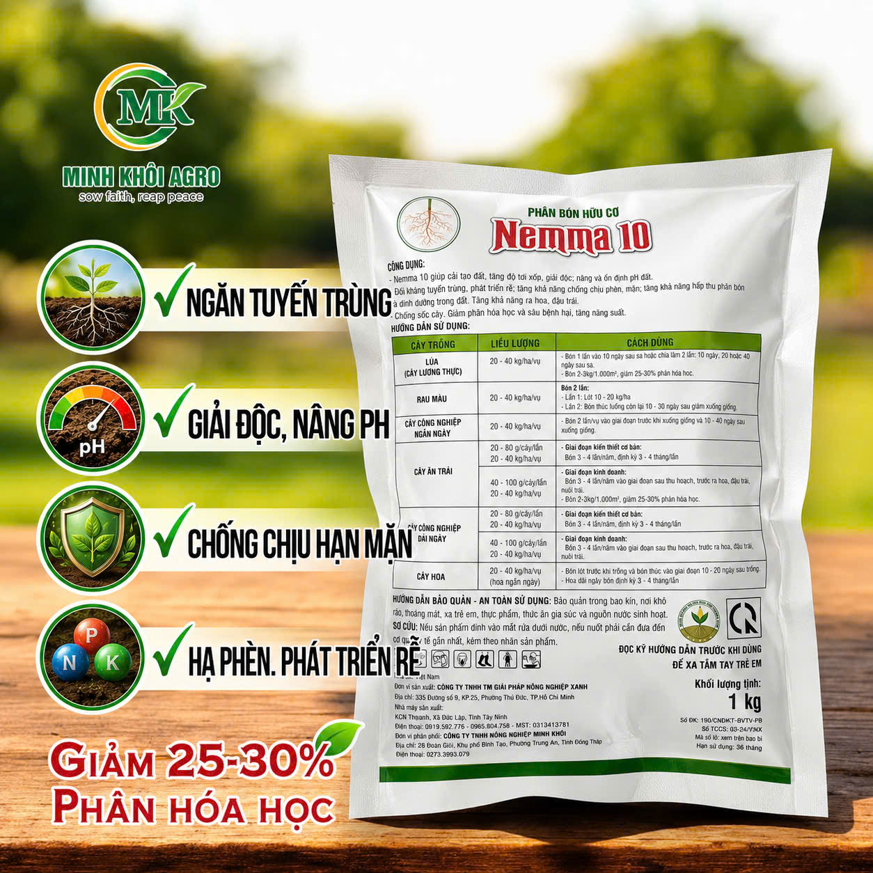 Phân bón hữu cơ Nemma 10 - Gói 1kg